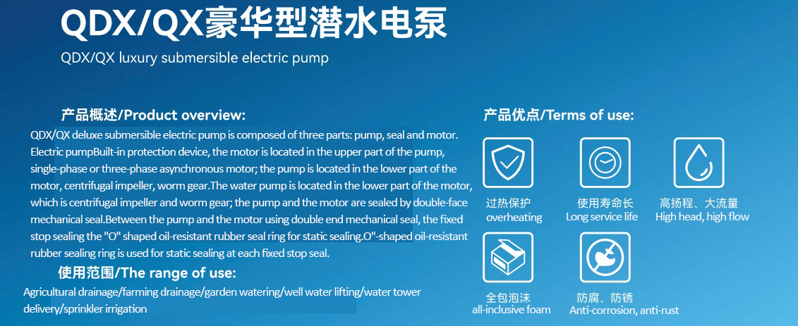 QDX/QX luxury submersible electric pump