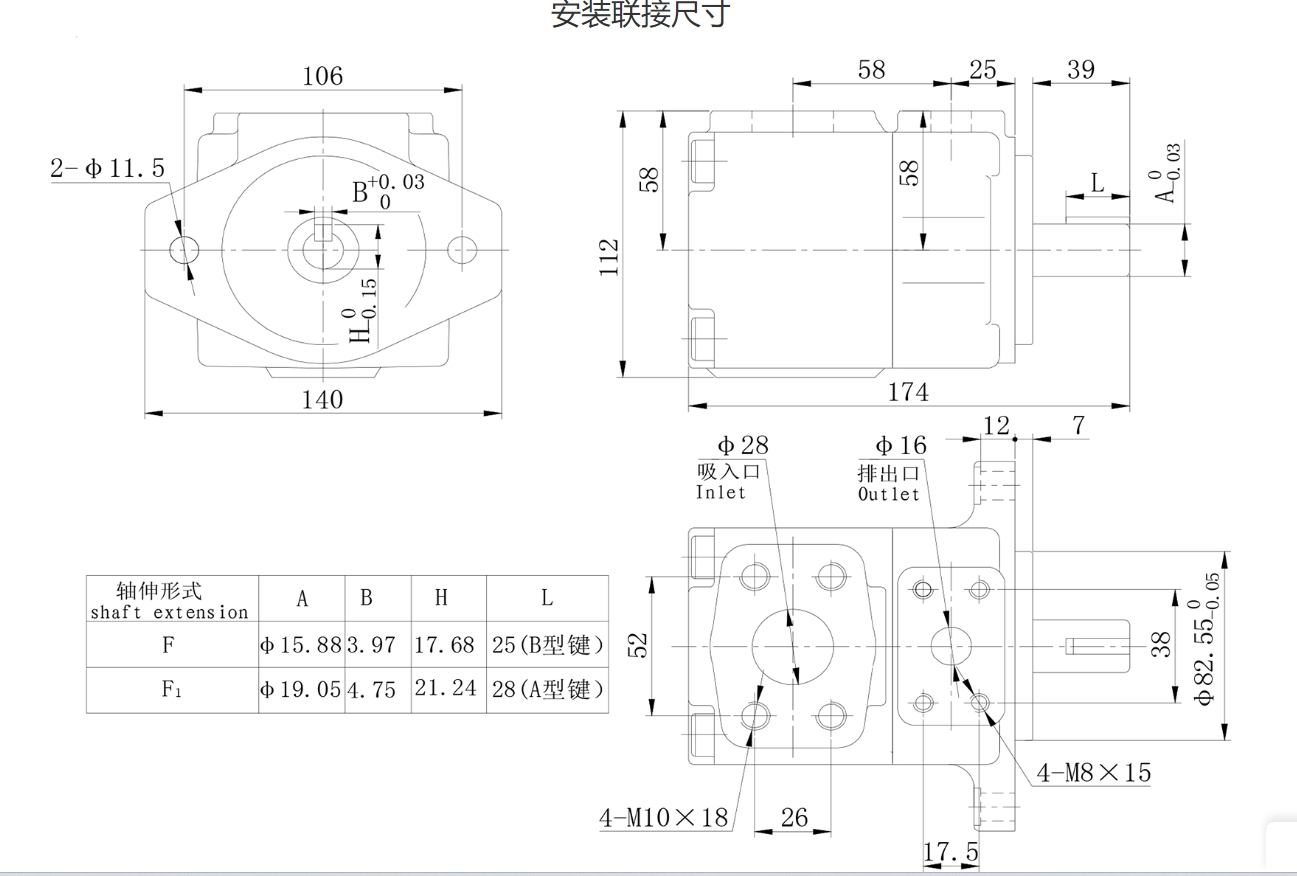 PV2R series vane pumps（PV2R1-6-FR）