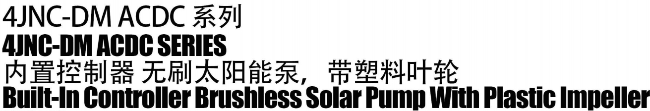 Built-n cotroller Brushless solar Pump with PlasticImpeller